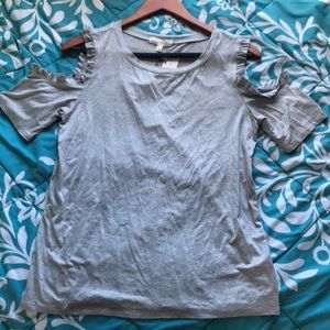 Women’s cold shoulder ruffle shirt